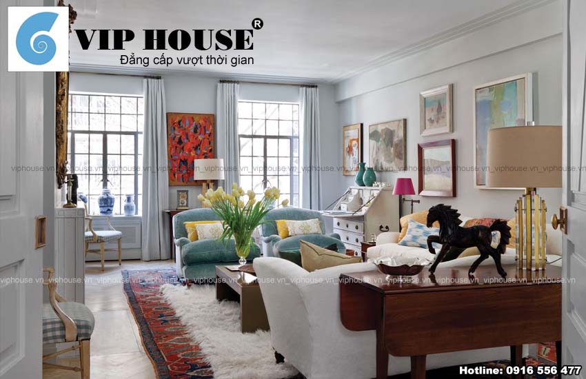 Thiết kế phòng khách đẹp với cảm hứng từ màu sắc
